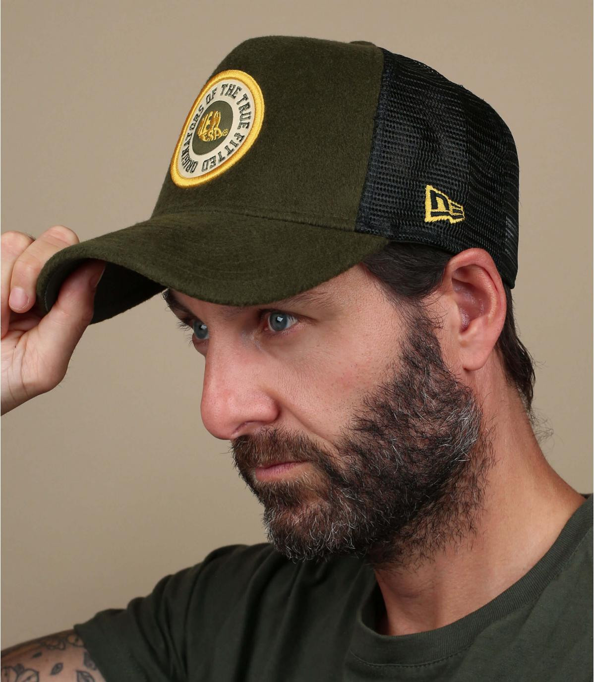 green New Era trucker Trucker Wool Patch olive